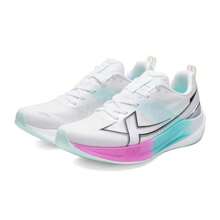 XTEP Giày chạy bộ nam 2000km thế hệ thứ 5, giày chạy bộ ngoài trời nhẹ, êm ái, màu trắng cổ điển/xanh trong suốt/đen. - Trắng cổ điển/Xanh lam trong suốt/Đen - Xem 3