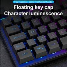 T2 背光键盘鼠标套装，88键机械键盘鼠标组合，适用于电脑和游戏 - 查看 7