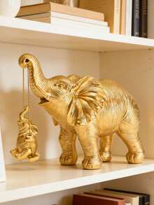 1pc Luxury Gold Elephant Statue, Modern Minimalist Home Decor. Ideal Choice For Living Room And Entryway Decoration. Makes It An Excellent Home Accessory. Suitable For Gifts And Collection, Applicable To Various Holiday Occasions. - A - View 2