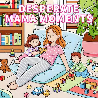 Desperate Mama Moments:Colouring Books For Adults And Teens,Cute, Simple, And Bold, 24 Pages, Thick Paper Single-Sided Printing, An Ideal Gift For Back-To-School Season, Mothers Day Gifts, Wedding Season Gifts, Easter Gifts,Sticker Book,Acotar,School,Office Supplies
