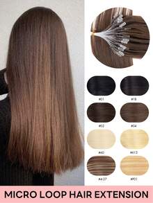 12-22 Inch Invisible Micro Ring Hair Extensions, Smooth Seamless Remy Human Hair Bun, Increase Hair Volume For Daily, Party, Wedding - Multicolor - View 1