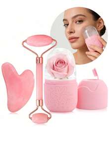 3pcs/Set Resin Facial Massage Roller + Ice Massage Bar, Skin-Friendly Smooth Non-Irritating, Roller Lifts & Tightens, Scraper Promotes Circulation, Ice Bar Soothes Redness, Portable Home Beauty Tool - Scraper + Roller + Ice Pack - View 11