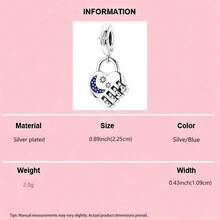 Silver Plated Charms For Bracelets Star Moon Sun Heart Lock Pendant DIY Jewelry Necklace Gift - Silver - View 18