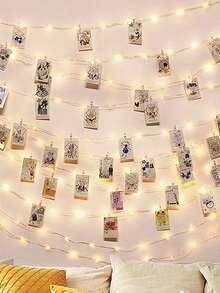 1pc 1/2/3/5/10m Home Decor Photo Clip String Lights, Indoor Room Wall Decor String Lights, Wedding Decoration, Party Decoration, Bedroom Wall Decor Lights, Garden Decoration, Birthday, Graduation Decoration LED Lights, Holiday Decoration String Lights, Mother's Day Decoration String Lights - Multicolor - View 5