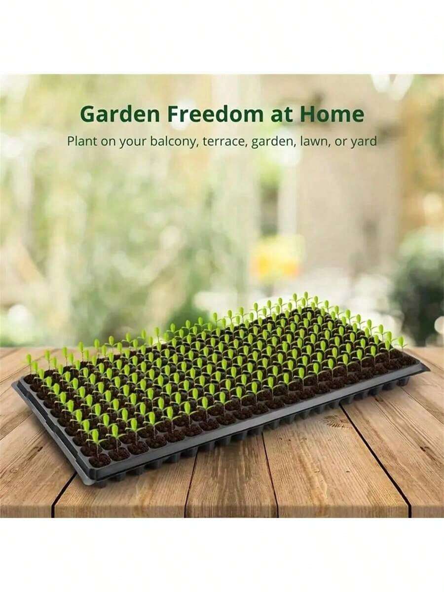 5pcs Thick Plastic Seedling Trays, Lightweight Plant Growth Trays, Multi-Functional Seedling Trays, Even Germination And High Survival Rate, Suitable For Planting, Gardening And Cutting - A - View 1