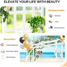 VINGLI 85in Wooden Arbor Garden Arch, Wedding Arch For Ceremony, Wood Trellis For Plant Climbing, Christmas Decor Pergola For Garden Backyard, Lawn (Brown) - White - 查看 6