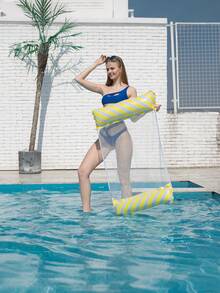 1 Peça Rede de Piscina, Rede de Água Flutuante de Piscina, Flutuador de Rede de Piscina para Adultos, Cama Flutuante de Natação, Rede Inflável para Adultos, Diversão e Descanso de Férias - Multicolorido - Visão 15