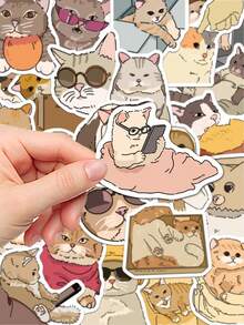 50pcs Cat Emoticon Stickers For Notebook Laptop Guitar Case Stickers - A - View 8