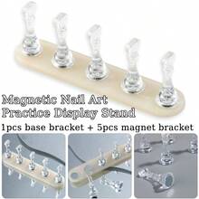 1 Set Acrylic Aurora Nail Art Practice Stand, Amber Leopard Print Resin Base, Magnetic Nail Art Practice Display Stand Suitable For Nail Art Practice And Display, Ideal For Beginners, Nail Art Display Tools, DIY Nail Salon Supplies - Multicolor - View 8