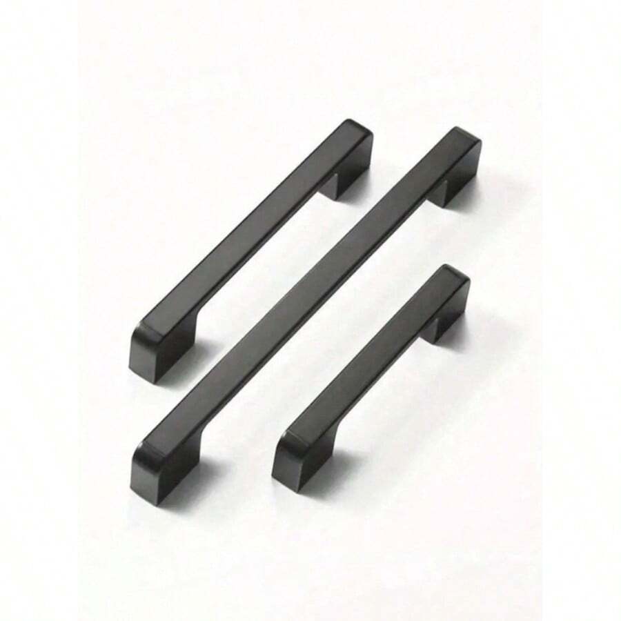 1/3/6 件套黑色铝合金厨房橱柜把手、梳妆台抽屉拉手、衣柜门把手、家具五金把手 - A - 查看 1