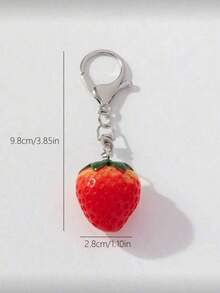 1pc Cute & Strawberry Shaped Bag Charm/ Pendant Accessory - Multicolor - View 2