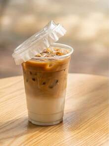 NEW IN 2026 20pcs Clear Reusable Plastic Cups With Drinking Lids, For Iced Coffee, Smoothie, Milkshake, Cold Drinks 16oz - bạc - Xem 13