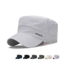 Gorra plana de malla de secado rápido para hombres, sombrero transpirable y ligero con protección solar, gorra de béisbol unisex para primavera y verano - A - Ver 10