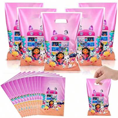 10pcs Gabby Dollhouse Gift Bag Loot Bag Kid Girls Birthday Party Supplies Cat Decorations Kids Gift Party Favors Decoration