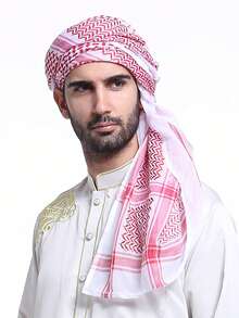 1pc New Plaid Arabic Headscarf Shawl - Multicolor - View 1