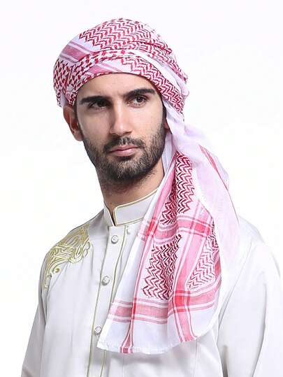 1pc New Plaid Arabic Headscarf Shawl