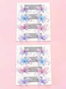 Set de 2 piezas Peine y Pinza de Pelo con Diseño de Mariposa Lindo, Accesorios de Peinado Invisibles, Adecuados para Uso Diario y Fiestas para Niñas - Multicolor - Ver 8