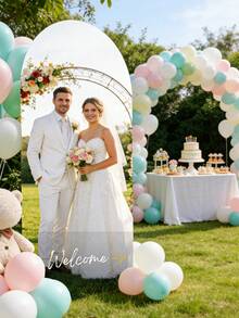 Customized Arch Backdrop Set, Personalized Elastic Arch Frame Cover, Wedding Backdrop, Wedding Ceremony Backdrop, Birthday Party Decor, Baby Shower Arch Backdrop, Balloon Arch Photo Booth Backdrop, Event Party Decor, Stretch Backdrop, Birthday, Bridal Shower Party Backdrop, Event Photo Booth Backdrop - Multicolor - View 3