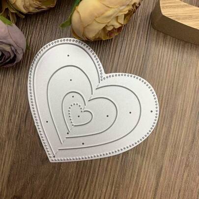 Heart-Shaped Background Board Labels, Metal Cutting Dies (For Card Making Set), Embossed Paper, Die Cutting Set, Scrapbooking Templates, Craft Tools, Machine Templates