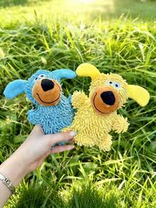 尖叫狗玩具，拖把玩具，摇晃发声，蓝色，可自娱自乐、缓解无聊，耐咬耐磨牙，小型犬专用宠物用品 - 彩色 - 查看 10