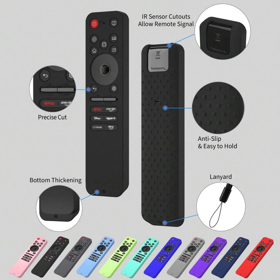 Funda protectora de silicona compatible con el control remoto de TV OLED inteligente 2025, funda antideslizante para el control remoto de TV OLED (control remoto no incluido) - Multicolor - Ver 1
