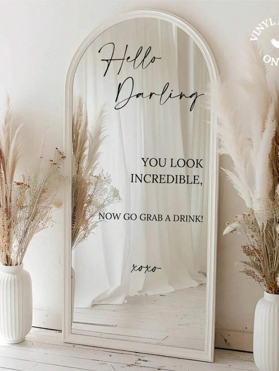 Custom Mirror Sticker Wedding Seating Chart Sticker - Wedding Decor DIY Wedding Sticker - Mirror Seating Chart Sticker Welcome To The Wedding Mirror Sticker - Custom Mirror Letter Sticker Decal - Just Married - Wedding Marriage Decor/Modern Wedding Welcome Sign/Personalized Newlyweds Name - Multicolor - View 1