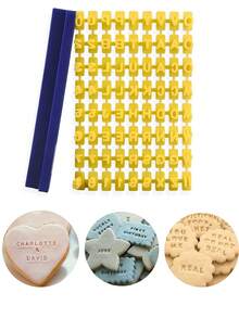 Tampon à estamper les lettres et les chiffres, moule à estamper en silicone antiadhésif pour l'alphabet. Ensemble fait main comprenant des lettres/chiffres, un emporte-pièce à biscuits, convient pour l'argile, les bijoux, les cartes faites main. Outil de tamponnage créatif et intéressant pour les adolescents et les adultes - Multicolore - Voir 10