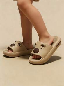 Children's Cartoon Slippers, Non-Slip Indoor Home Slippers For Summer - Khaki - View 4
