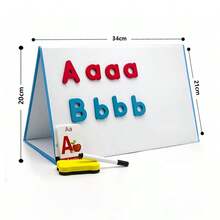 hoojojo Foldable Dry Erase Whiteboard, Double-Sided Whiteboard, DIY Drawing & Writing Board, Message Board, Alphabet Learning Game Board, Ideal For Classroom, Office & Home - Multicolor - View 7