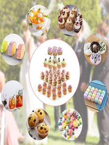 1 Bộ Giá Để Bánh Hình Trái Tim Bằng Acrylic Trong Suốt, Giá Để Bánh Cupcake Hình Vuông, Tháp Bánh Cupcake Cưới, Kệ Trưng Bày Bánh Cupcake Bàn Tráng Miệng, Giá Để Bánh Cupcake Nhiều Tầng Cho Tiệc Sinh Nhật, 1 Bộ Kệ Trưng Bày Đa Năng 2/3/4/5/6 Tầng, Giá Để Bánh Hình Tròn Bằng Acrylic, Giá Để Bánh Cupcake Hình Vuông 3 Tầng + Giá Để Bánh Cupcake Hình Tròn 3 Tầng + 3 Khay Món Khai Vị - Giá trưng bày - Xem 3