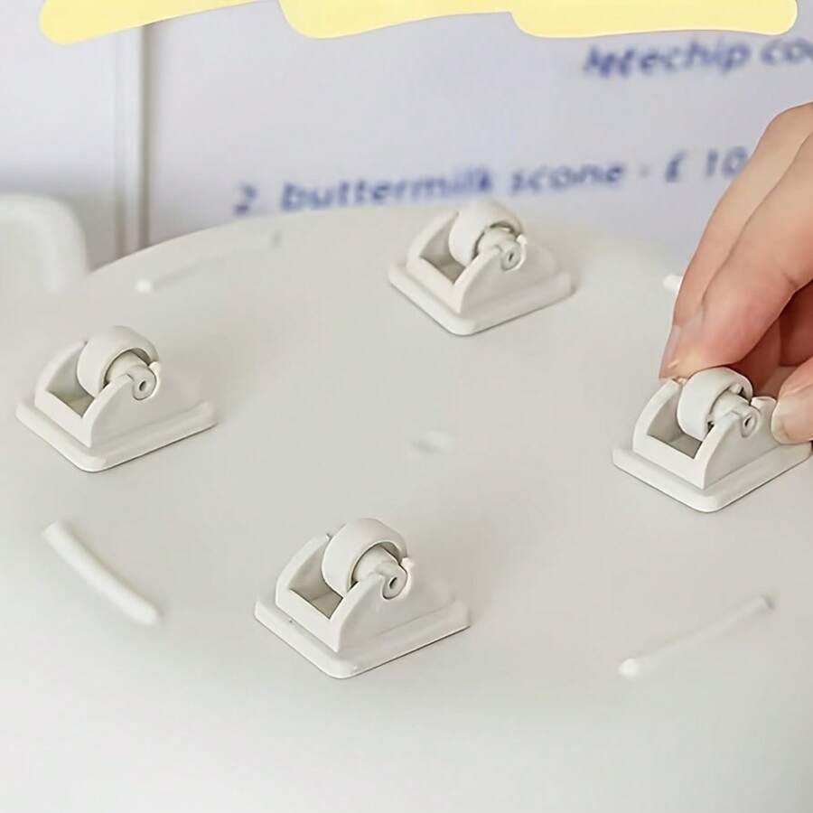 8pcs Self-Adhesive Swivel Casters, Plastic Furniture & Storage Box Wheels, Easy To Move