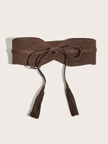 1 chiếc thắt lưng thắt eo kiểu Bohemian thời trang dành cho nữ, phụ kiện đa năng cho váy áo đi biển và nghỉ mát. - Cà phê - Xem 2