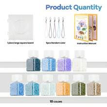 10瓶2.6毫米熔珠套装，蓝色蝴蝶图案，可用于制作风铃、冰箱贴，包含各种颜色的挂绳和透明洞洞板，附带说明书。 - 2.6mm拼豆豆 - 查看 3