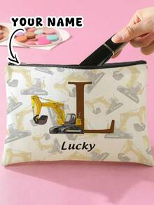 1pc Customizable Name/Text, Cartoon Game Console Pattern Double-Sided Print Travel Portable Cosmetic Storage Bag Multi-Function Zipper Makeup Bag Wallet, Perfect For Children's Skincare Storage, Can Be Customized According To Your Name - Multicolor - View 7