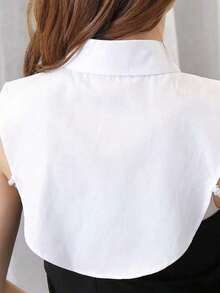 1pc Women's White Water-Soluble Embroidered Detachable Collar - White - View 7