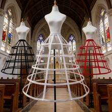 5 Hoop Full Dress Crinoline Cage Bustle Lady Wedding Gown Pannier Petticoat - Multicolor - View 1