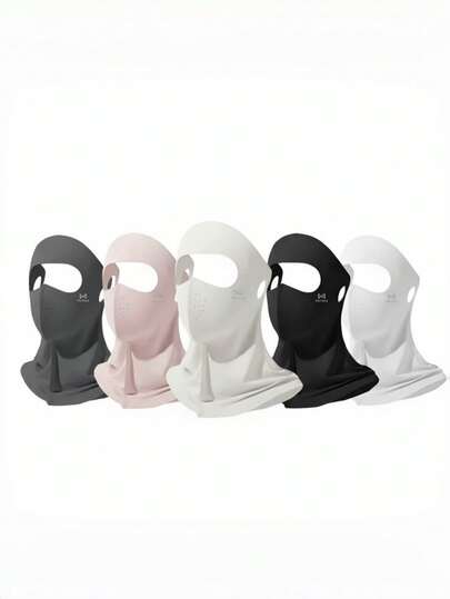1pc 2026 Spring/Summer New Dopamine Color Solid Hanging Ear Face Mask, Unisex Outdoor Sports Running Cycling Hiking Fishing Wearable, Lightweight Breathable Cool Ice Silk Quick-Dry Sun Protection Full Face Mask,Beach,Holiday