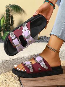 Pale Purple and Wine Red