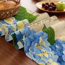 1/4/6/8/12 Piezas Manteles de mesa de lino lavables con estampado floral y de hortensias de colores, manteles protectores para mesa de comedor interior/exterior, adecuados para reuniones familiares, festivales, cocina, decoración de sala de estar, entrada - Multicolor - Ver 8