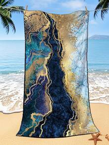 Luxury Gold-Plated Printed Beach Towel - Extra Large Size, Super Soft Quick-Dry, Waterproof And Sand-Proof. The Perfect Vacation Essential For Poolside Relaxation, Beach Getaways, Yoga Practice, And Outdoor Adventures. - Multicolor - View 12