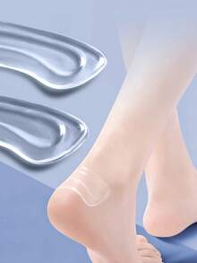 3 Pairs Transparent Women's Invisible Heel Grips, Soft Double-Layer High Heel Protectors - Clear - View 2