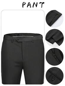 Luxury Men's Tuxedo Suit 2 Piece Set Rhinestone Lapel – Slim Fit Formal Blazer For Wedding Prom - Black and Gold - View 3