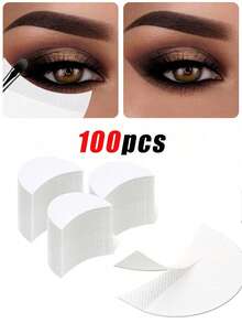 100片一次性无纺布眼影化妆贴纸隔离纸贴片，眼影眼部保护贴纸，眼影眼线贴纸，透气眼部化妆工具，眼部化妆遮盖贴，眼影模板，眼线贴纸 - 彩色 - 查看 7