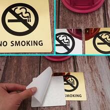 Durable Non-Fading No Smoking Sign, Reflective Stainless Steel No Smoking Label, Fashionable Commercial Wall Decor Sign Suitable For Restaurants, Shops And Offices - A - View 5