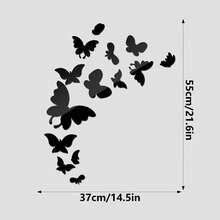 OUTANA Hình dán tường hình bướm bằng acrylic tự dính, có thể tháo rời, thích hợp làm quà tặng tốt nghiệp, trang trí phòng ngủ, phòng khách, đám cưới. Có các màu vàng, bạc và đen. - kiểu A - Xem 9