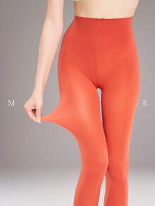 1双女士高腰塑形连裤袜 - 通勤必备，时尚显瘦 - 珊瑚橙 - 查看 1