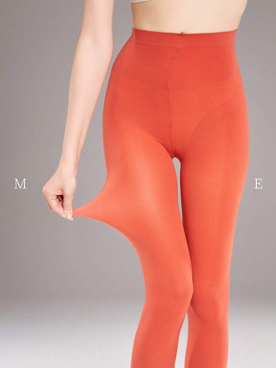 1双女士高腰塑形连裤袜 - 通勤必备，时尚显瘦 - 珊瑚橙 - 查看 1