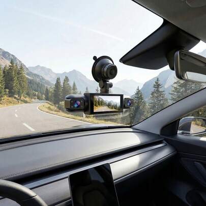 4-Channel 360° Panoramic Dash Cam, No Blind Spot, 1080P Night Vision, 24-Hour Parking Monitoring, Loop Recording, G-Sensor, Suitable For Vehicles, 150mAh Battery Capacity