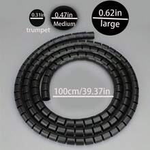 1 Roll 1M New Computer Cable Protection Tube. Network Cable Protective Sleeve, Anti- Cable Management Tube, Cable And Wire Organizer For Computer And Automotive - A - View 4
