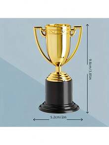 6 piezas de Trofeos Miniatura de Plástico para Regalos de Fiesta, Accesorios, Recompensas, Artículos de Premio, Competencias de Jóvenes y Adultos - Ver 3